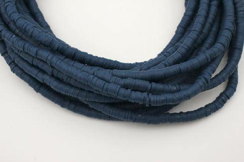 5mm vinyl Heishi beads navy blue polymer clay beads